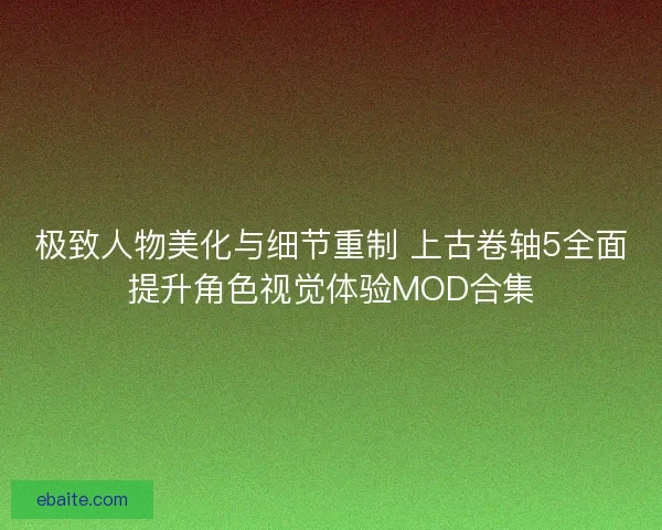 极致人物美化与细节重制 上古卷轴5全面提升角色视觉体验MOD合集